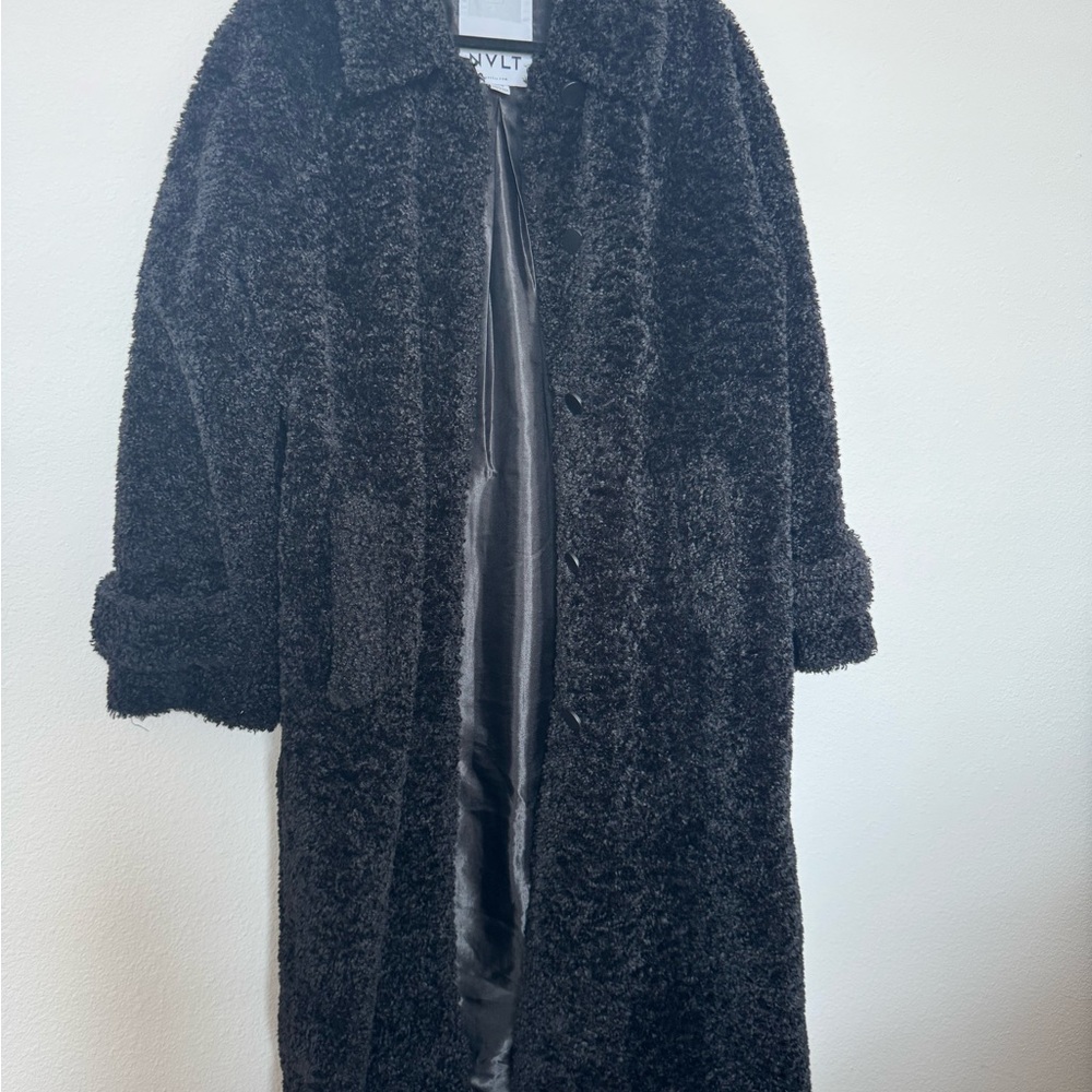 NVLT Black Teddy Jacket Trench - Long